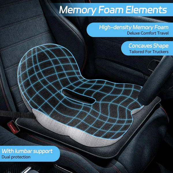 🪑 60% OFF NOW! 🛡️ Non-Slip Memory Foam Seat Cushion for Car & Office – Ergonomic pain relief & breathable mesh – Universal fit, relieves back & tailbone pressure – perfect for long drives or desk work ✨