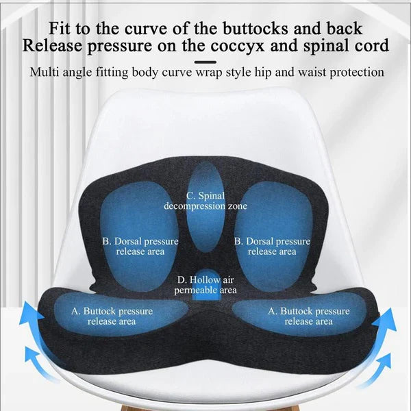 🪑 60% OFF NOW! 🛡️ Non-Slip Memory Foam Seat Cushion for Car & Office – Ergonomic pain relief & breathable mesh – Universal fit, relieves back & tailbone pressure – perfect for long drives or desk work ✨