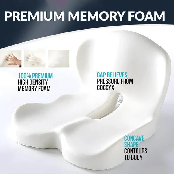 🪑 60% OFF NOW! 🛡️ Non-Slip Memory Foam Seat Cushion for Car & Office – Ergonomic pain relief & breathable mesh – Universal fit, relieves back & tailbone pressure – perfect for long drives or desk work ✨