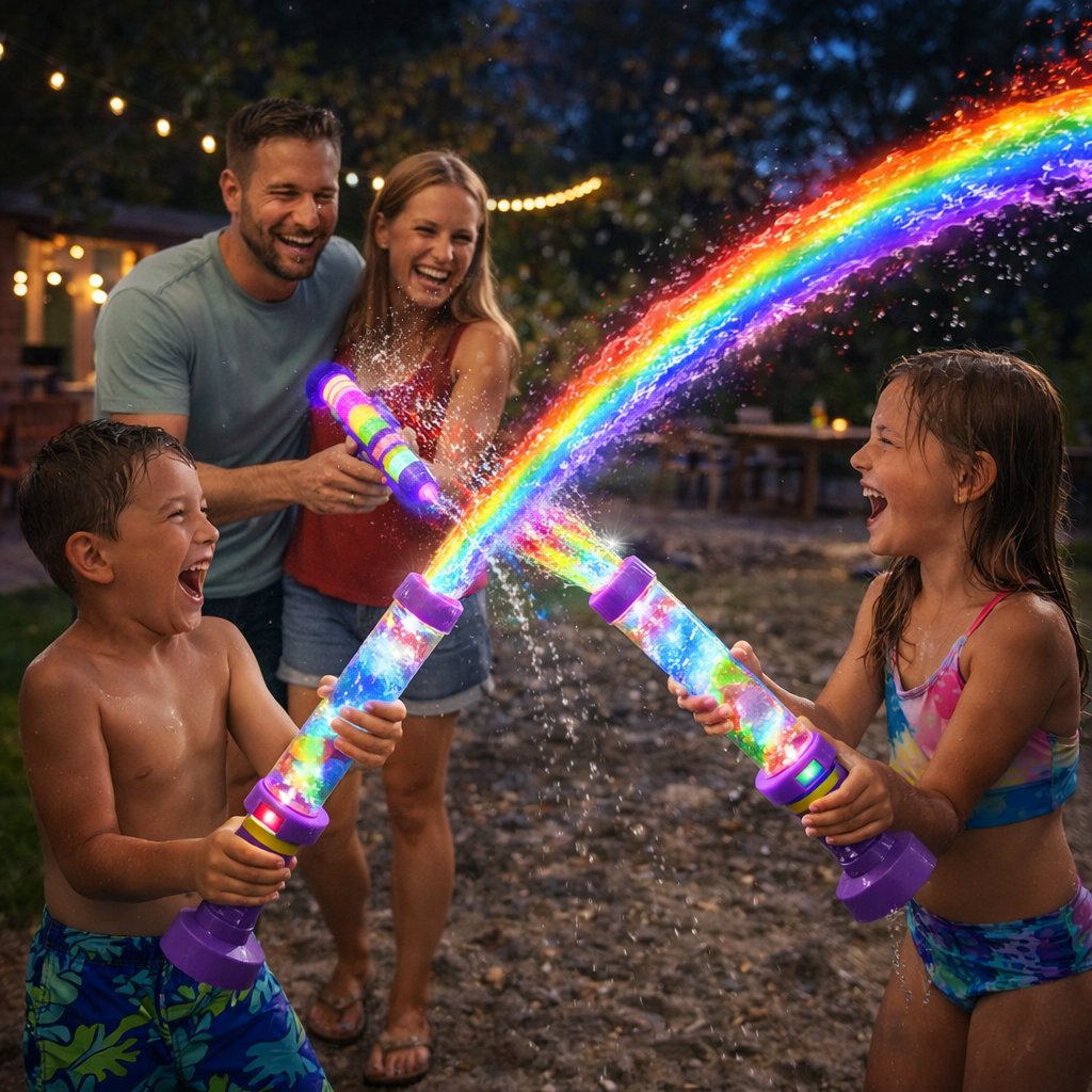 🌈Bright Rainbow LED Water Gun | Summer fun that comes to life like magic!✨